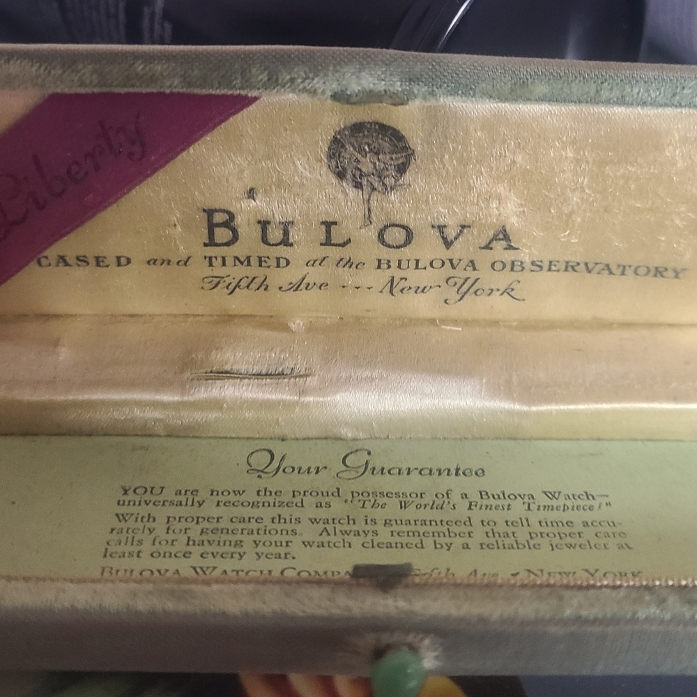 1924 Antique Bulova Ladies Watch with Emeralds